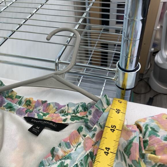 Banana Republic Women's Floral Ruffle Midi Dress Size M Demure Feminine Fairy - Picture 3 of 10